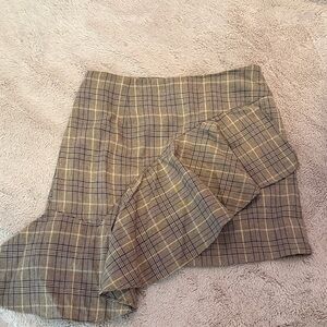 Hayden Beige and Navy Checkered Skirt